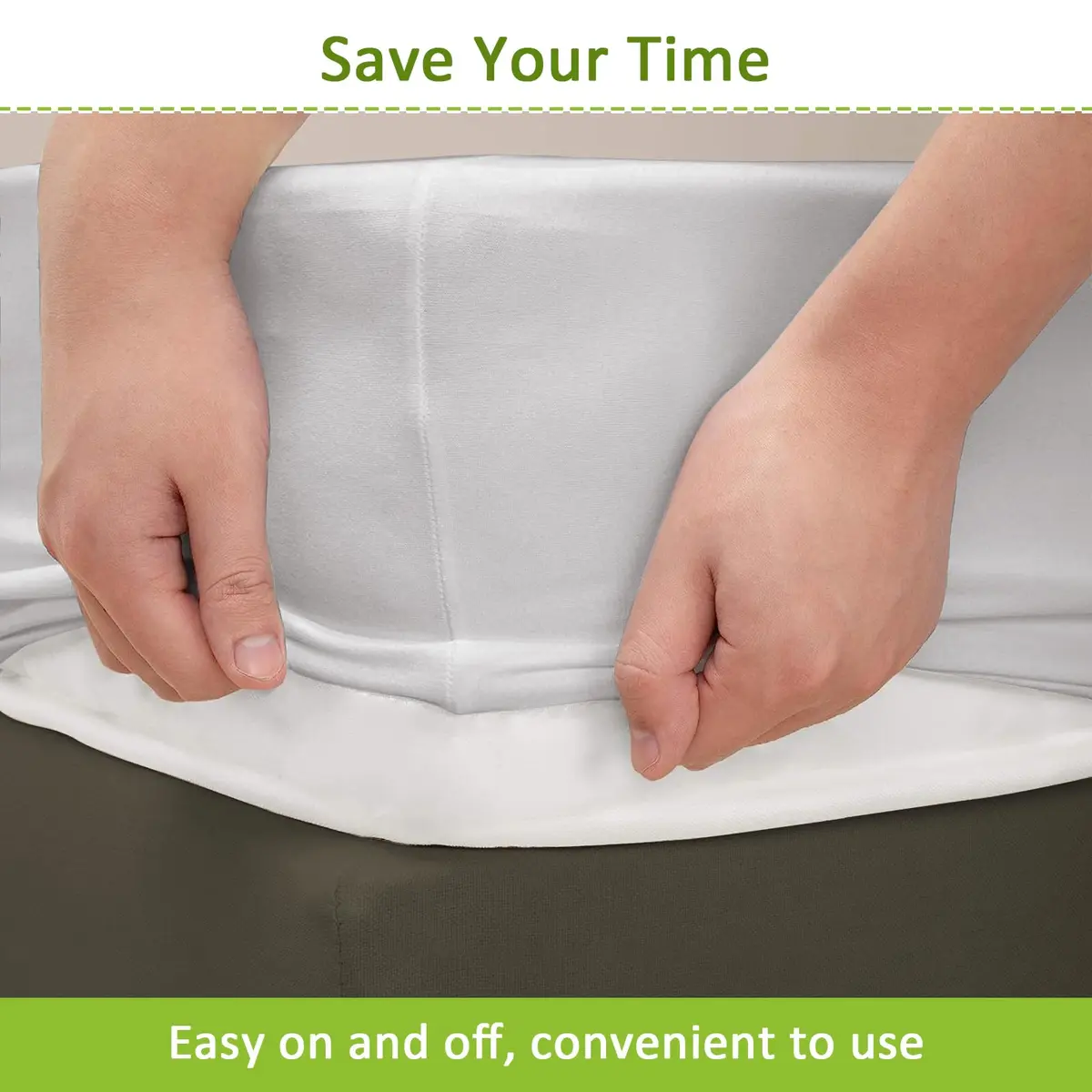 Bedecor White Box Spring Cover 4-9 Inch | Modern Elastic Wrap for Full/Full XL - view 7