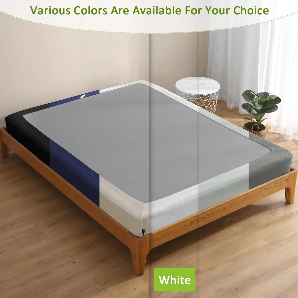 Bedecor White Box Spring Cover 4-9 Inch | Modern Elastic Wrap for Full/Full XL - view 8