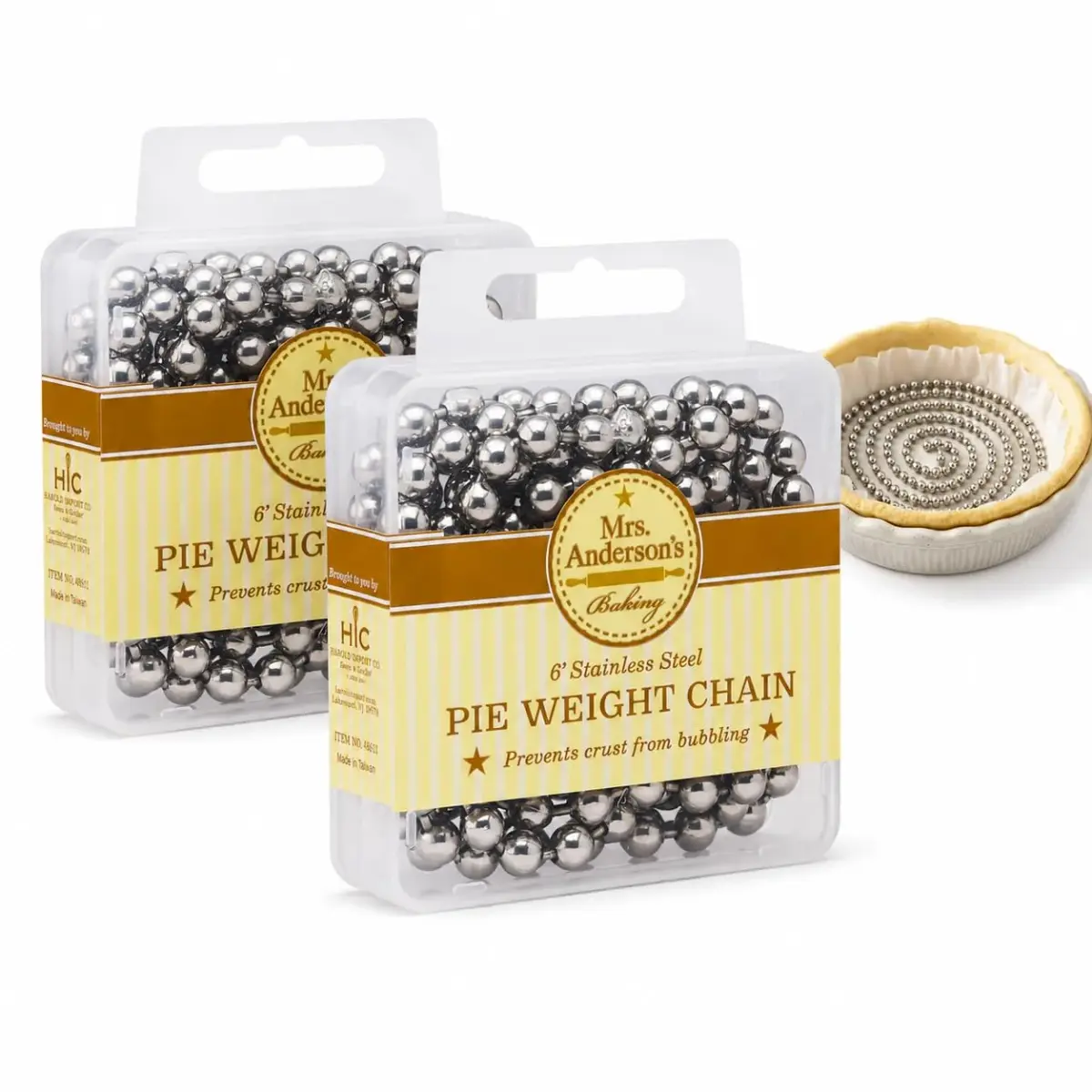 Mrs. Anderson's Baking Pie Weight Chain 1.83m (6ft) | Stainless Steel for Even Blind Baking - main product image
