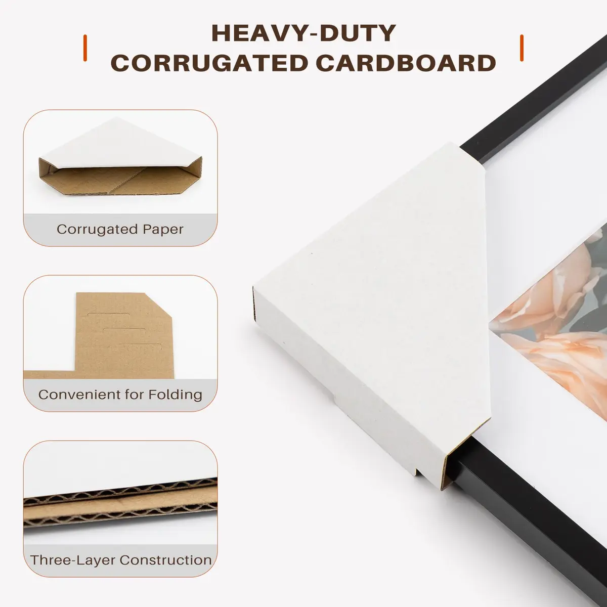 Golden State Art Adjustable Cardboard Corner Edge Protectors 120 Pack | Reusable Impact-Resistant Frame Protectors - view 2