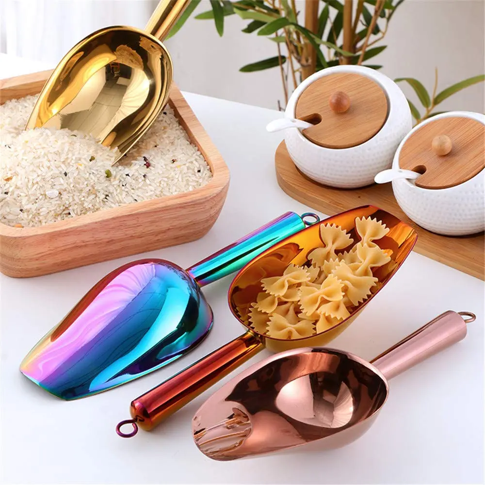 MAKABAKA Stainless Steel Ice Scoop & Tongs Set 6 Inches Rose Gold | Durable Food-Grade 304 - view 5