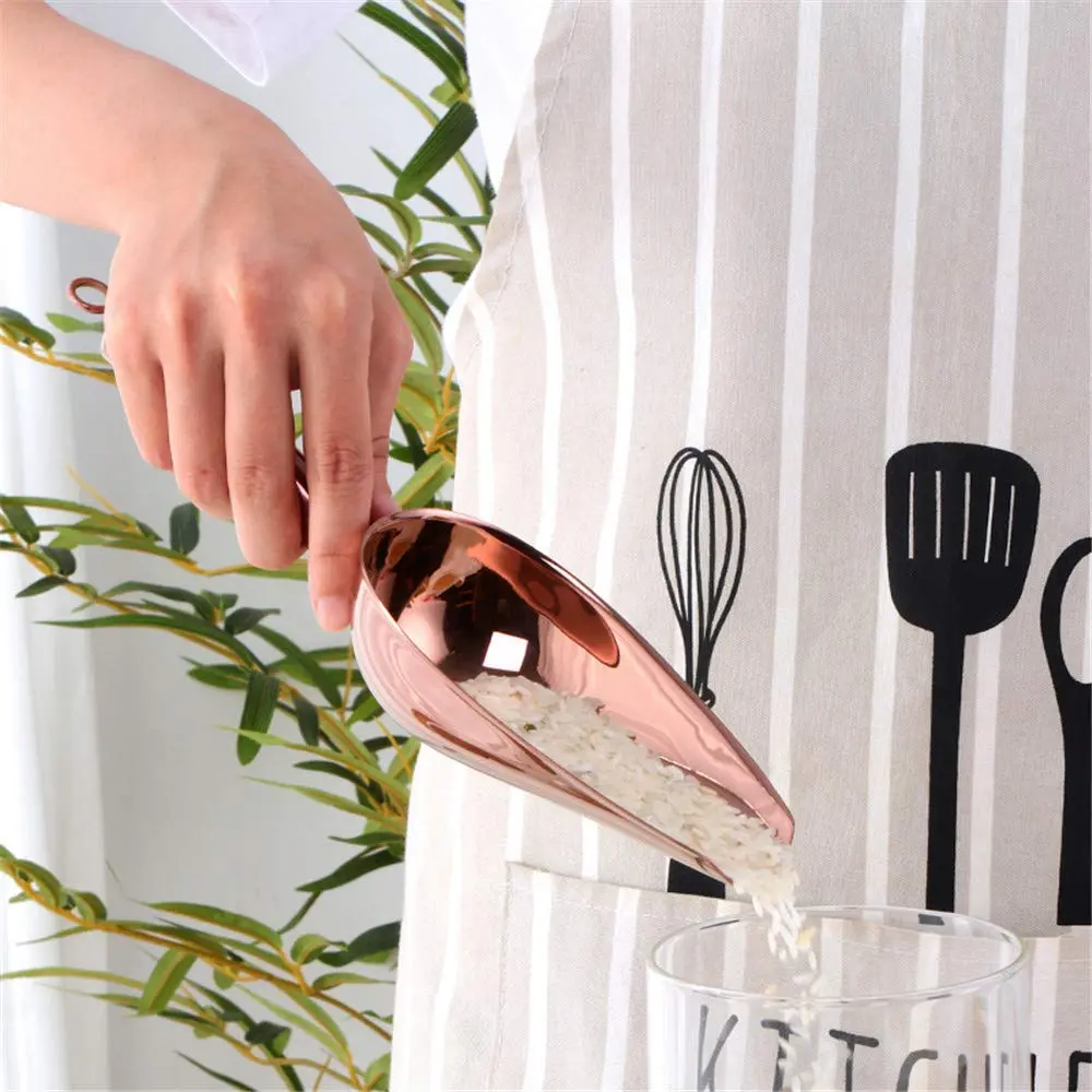 MAKABAKA Stainless Steel Ice Scoop & Tongs Set 6 Inches Rose Gold | Durable Food-Grade 304 - view 7
