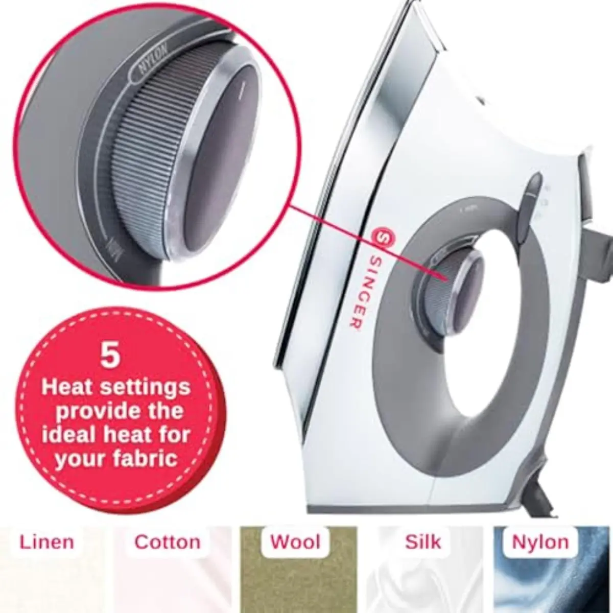 SINGER SteamCraft Steam Iron 1700W | Auto Shutoff, White, 12.25 x 7 x 6.25 in - view 5
