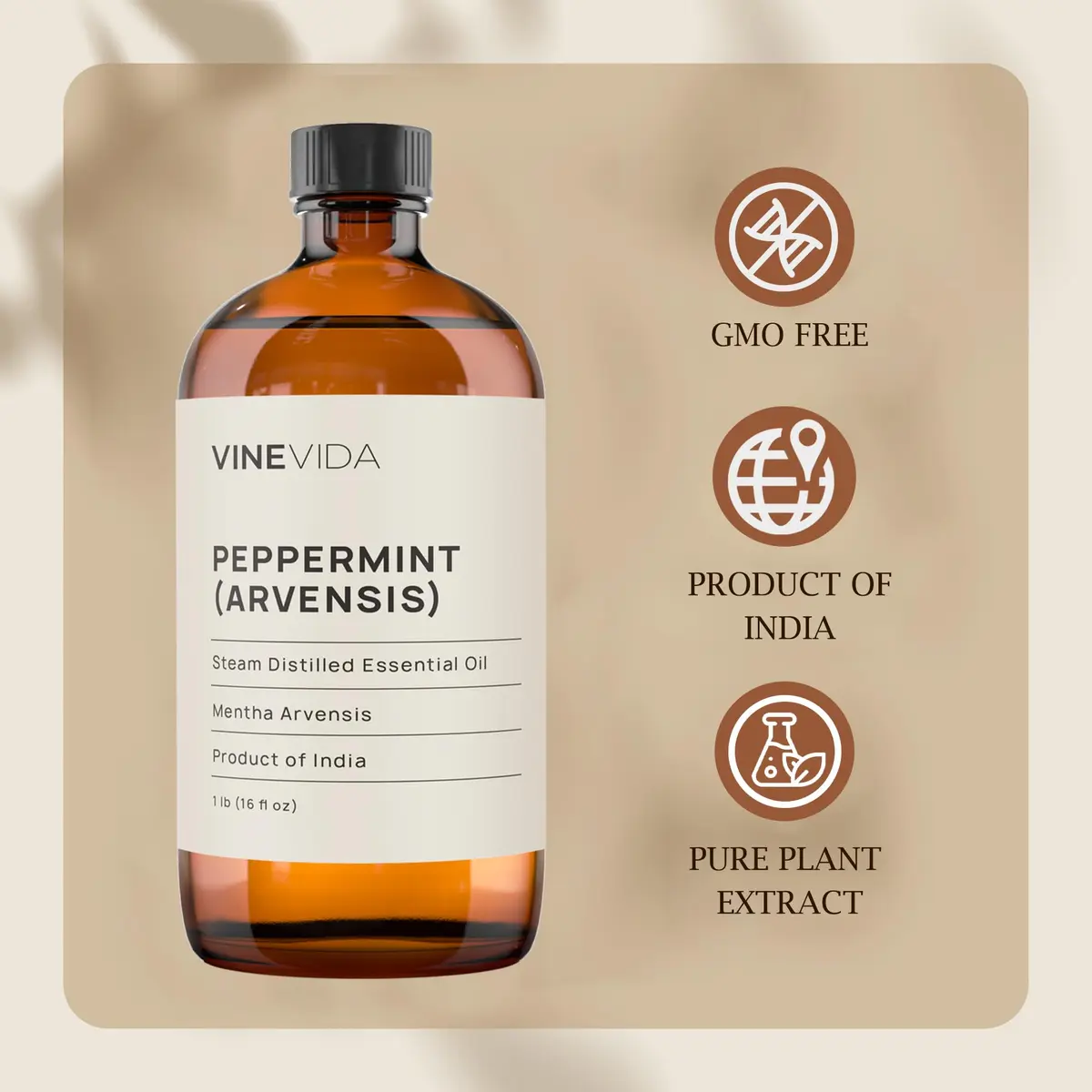 VINEVIDA 16 oz Peppermint Essential Oil | Pure, Undiluted Aromatherapy for DIY Crafts & Skin (110 characters) - view 4