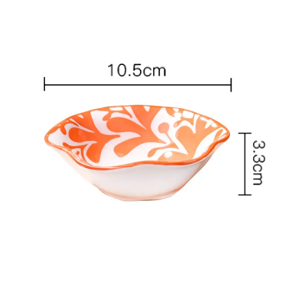 Whitenesser Ceramic Dipping Bowl Set of 4 | Assorted Geometric Floral Sauce Dishes, 4.13" - view 2
