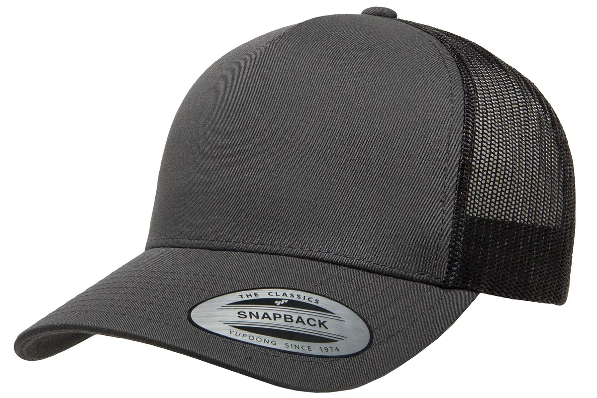 Yupoong Yp Classics 5-Panel Retro Trucker Cap Charcoal | Breathable Mesh, Structured Fit - main product image