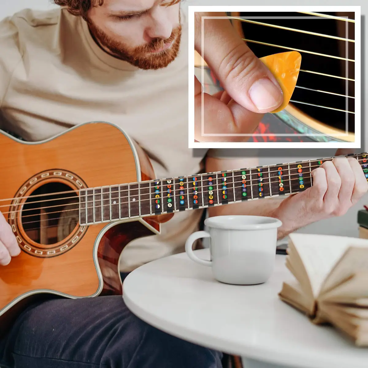 AUGSUN Guitar Fretboard Stickers with 10 Picks | Beginner Learning Tool (2-Pack) - view 5