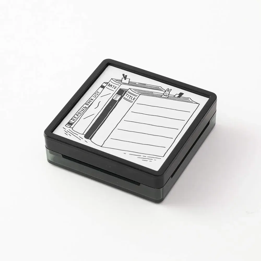MIDORI Book Pattern Stamp | Penetrating Stamp with Oil-Based Black Ink, 61x61x19mm - view 2