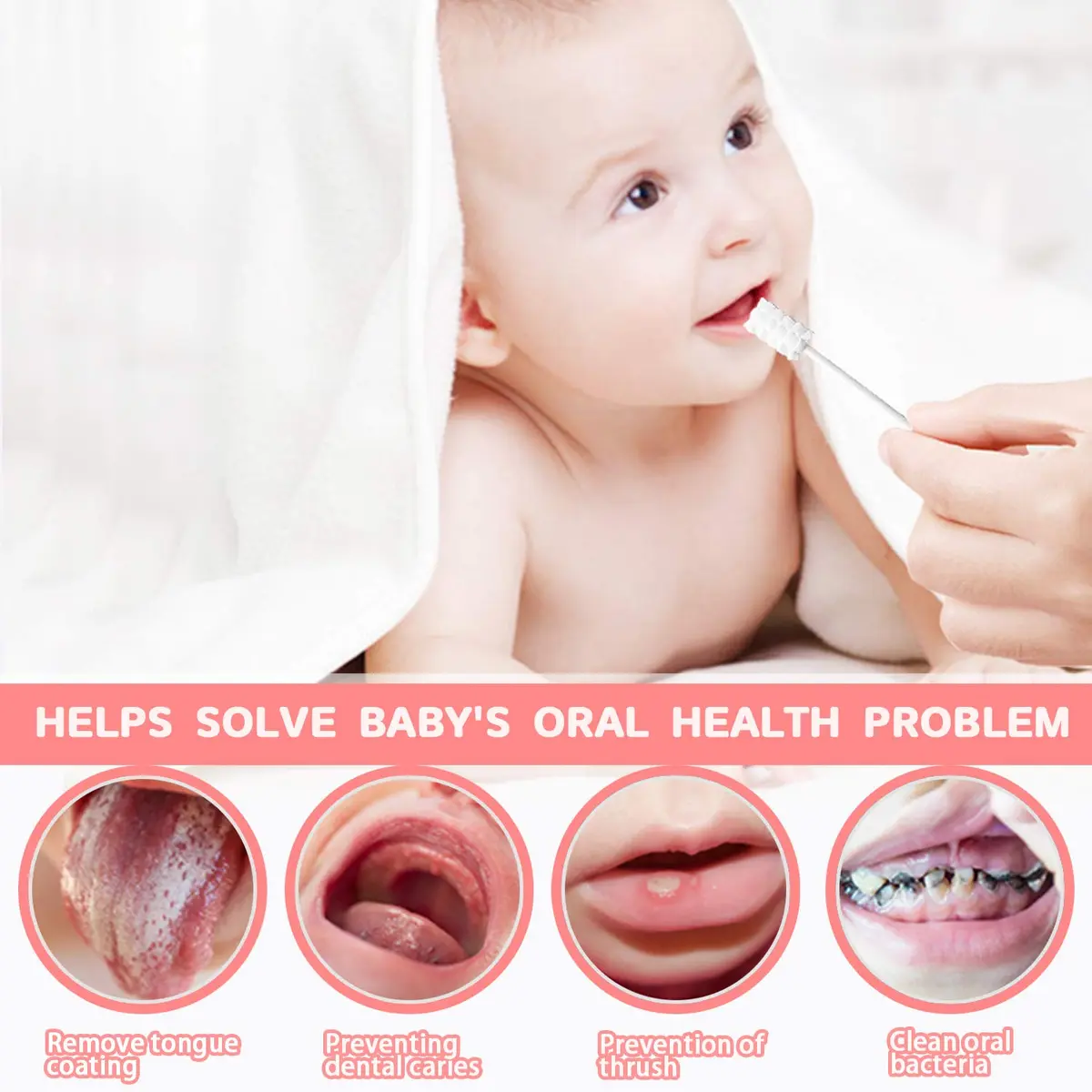 EASICUTI Baby Tongue Cleaner 42PCS | Gentle Disposable Gauze Baby Toothbrush for 0-36 Months - view 3