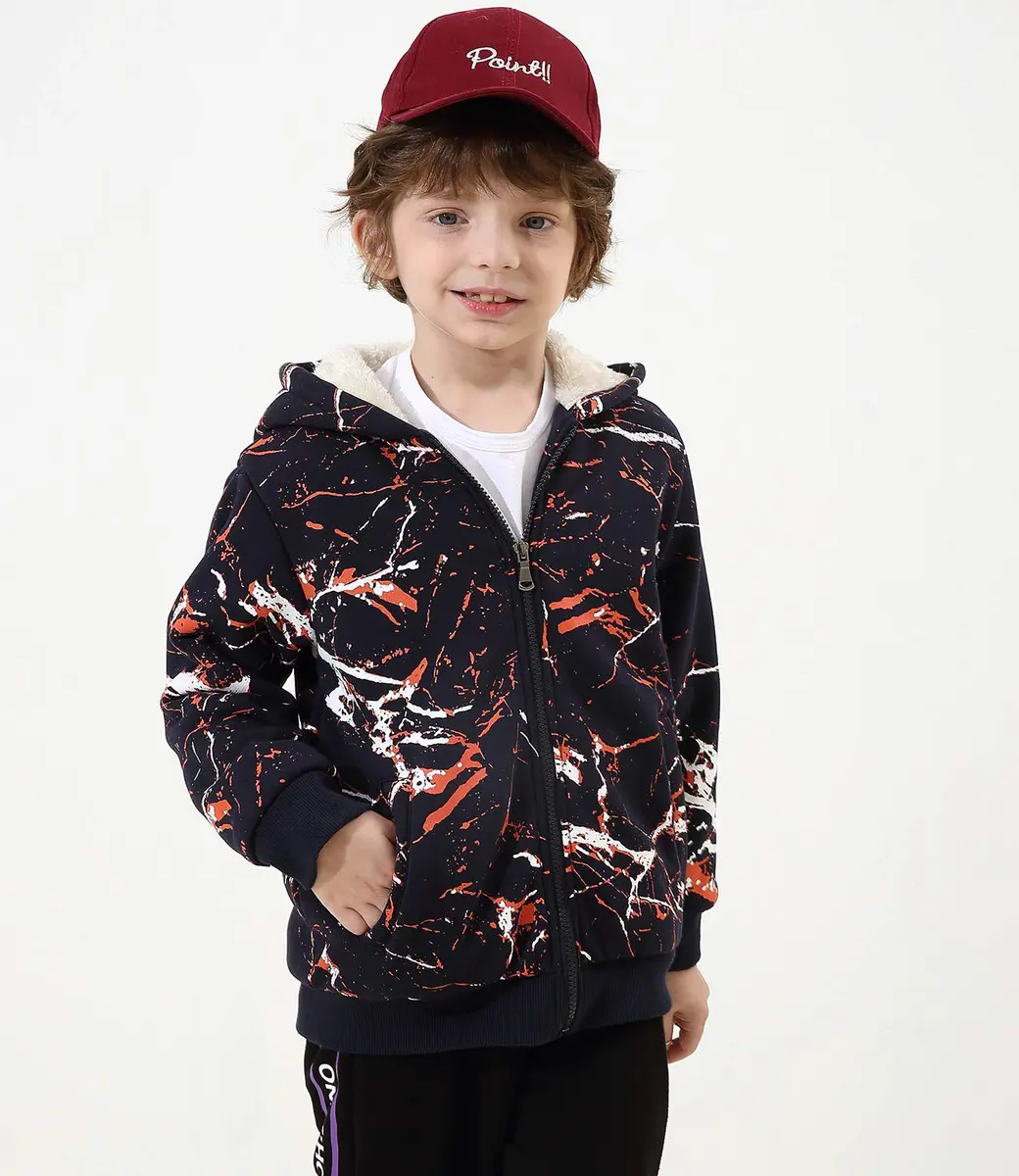 Bumeex Boys Sherpa Fleece Lined Jacket, 11-12 Years | Warm, Thick & Comfortable for Cold Weather - view 2