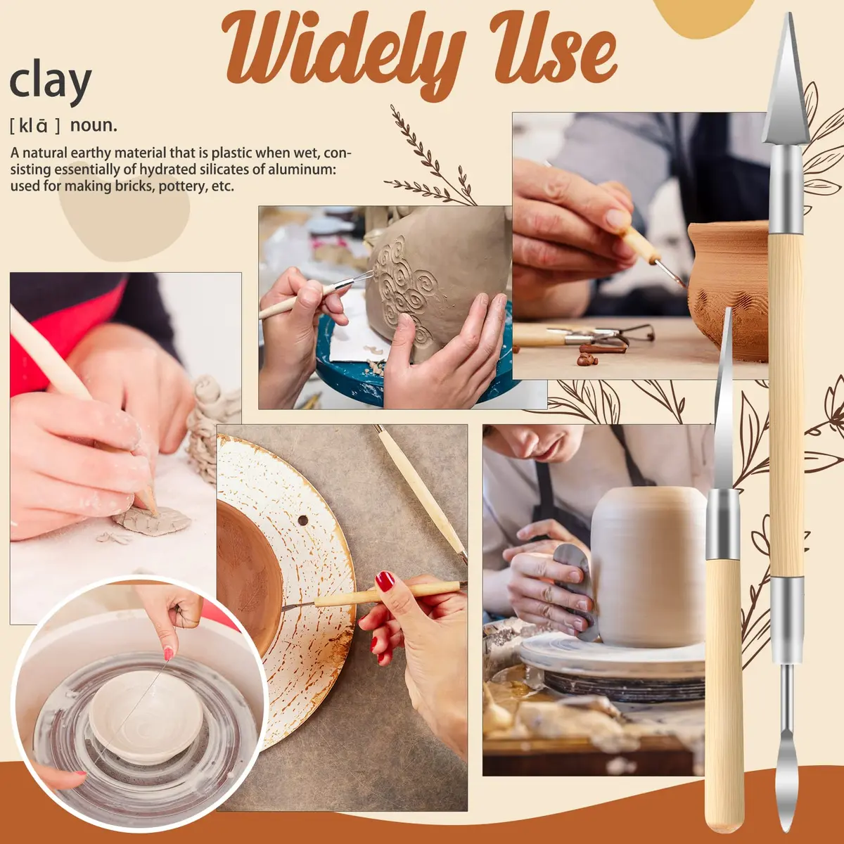 Jetmore Clay Sculpting Tool Kit 35 Pack | Steel Craft Supplies for DIY Ceramics & Pottery - view 5