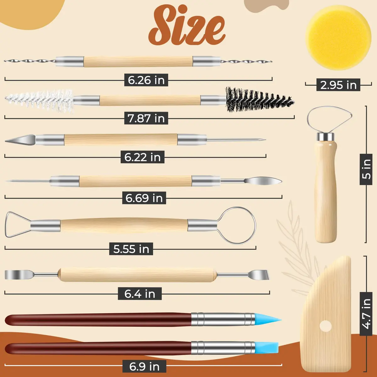 Jetmore Clay Sculpting Tool Kit 35 Pack | Steel Craft Supplies for DIY Ceramics & Pottery - view 2