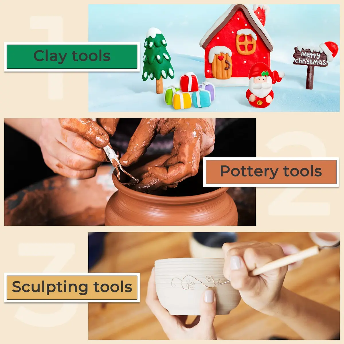 Jetmore Clay Sculpting Tool Kit 35 Pack | Steel Craft Supplies for DIY Ceramics & Pottery - view 4