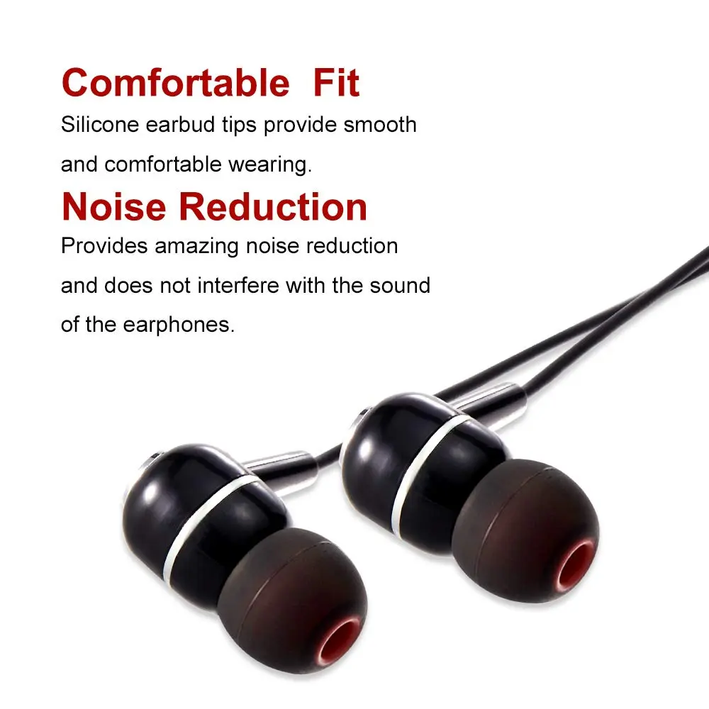 Brandless Earbud Tips High Quality Soft Silicone Replacement Tips for In-Ear Headphones | 9 Pairs S/M/L in Black/Red - view 5