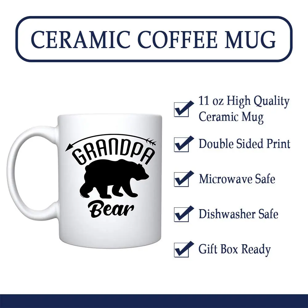 Veracco Grandpa Bear Ceramic Coffee Mug 11oz | Funny Fathers Day Gift for Men - view 3