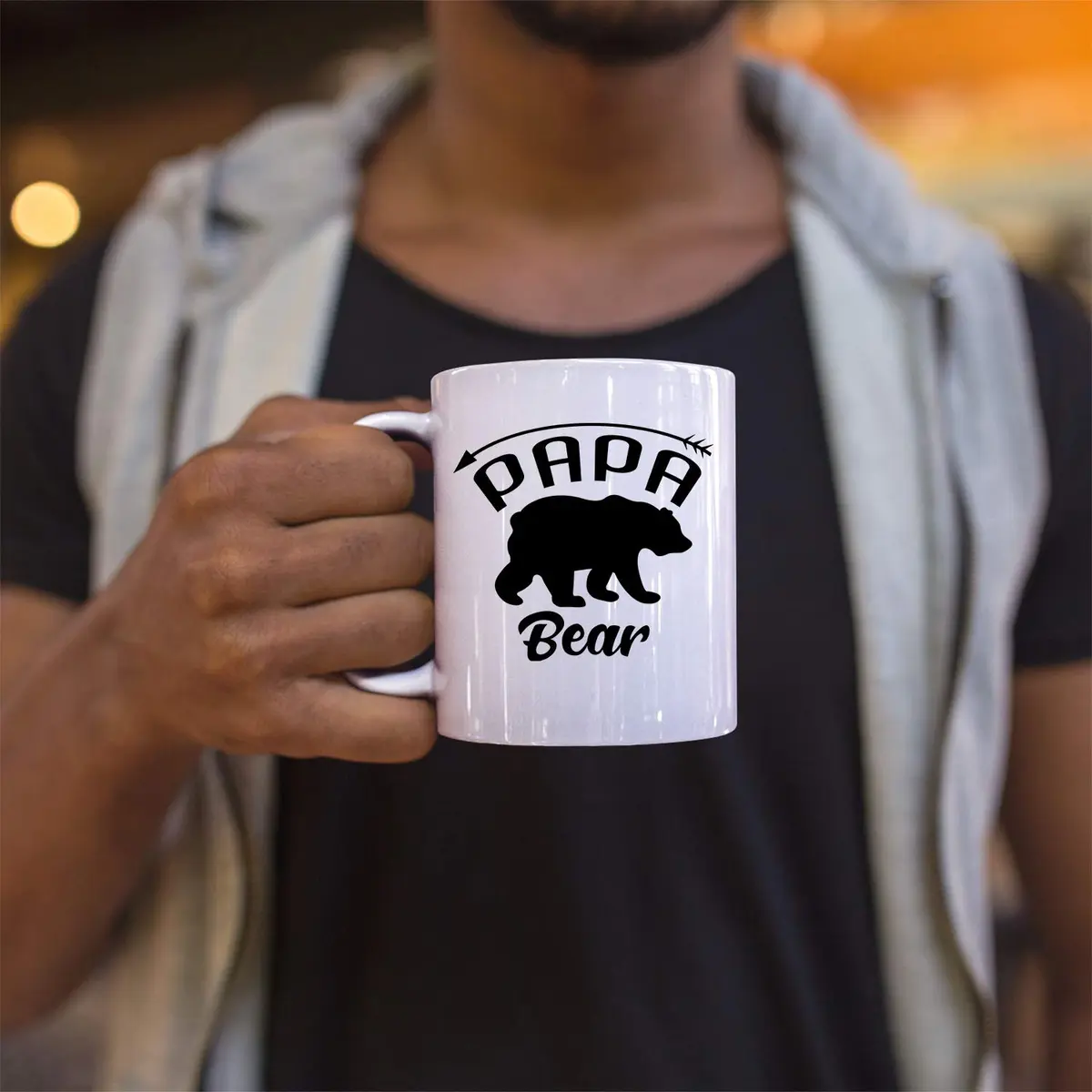 Veracco Papa Bear Ceramic Coffee Mug 11oz | Funny Bear Father's Day Gift - view 5