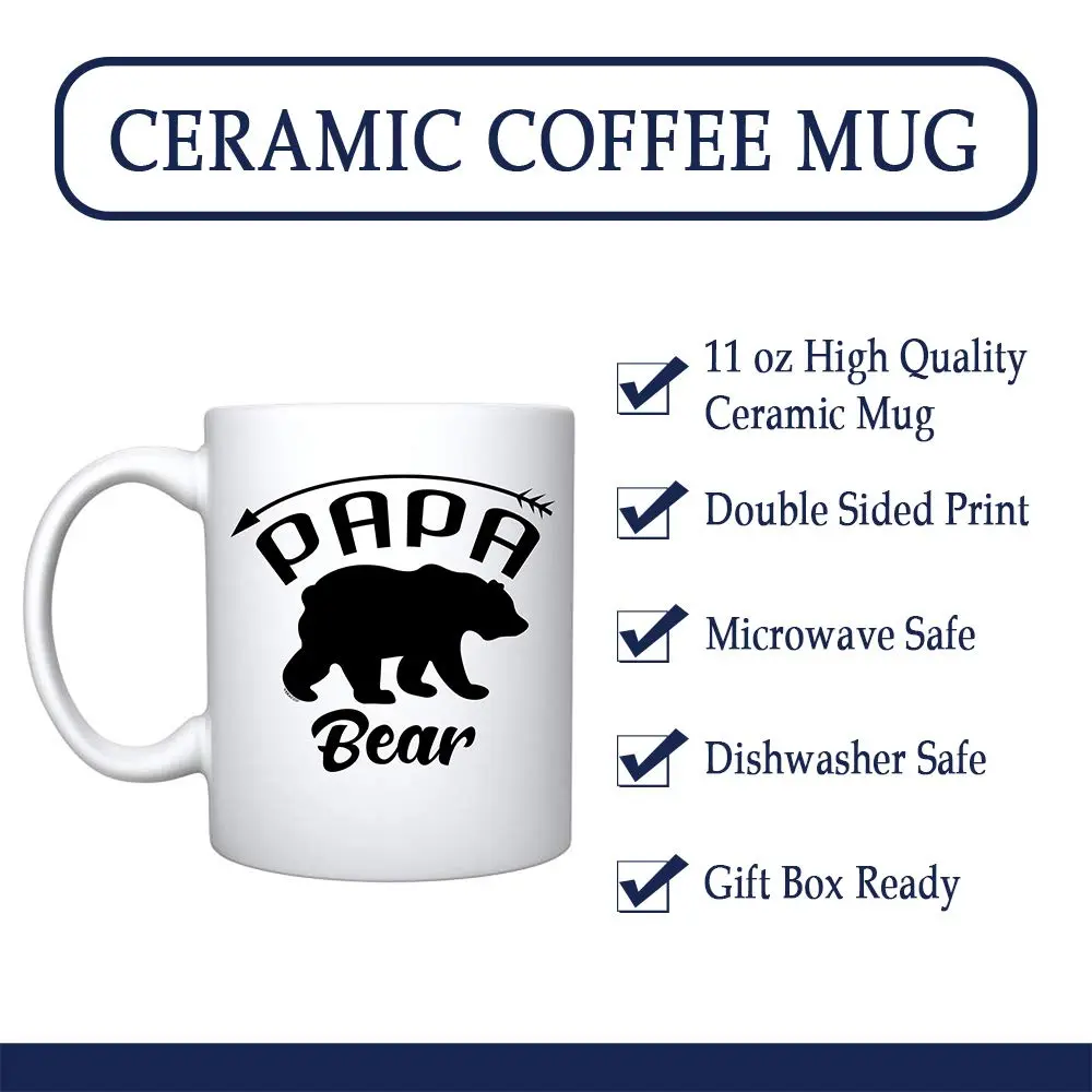 Veracco Papa Bear Ceramic Coffee Mug 11oz | Funny Bear Father's Day Gift - view 3