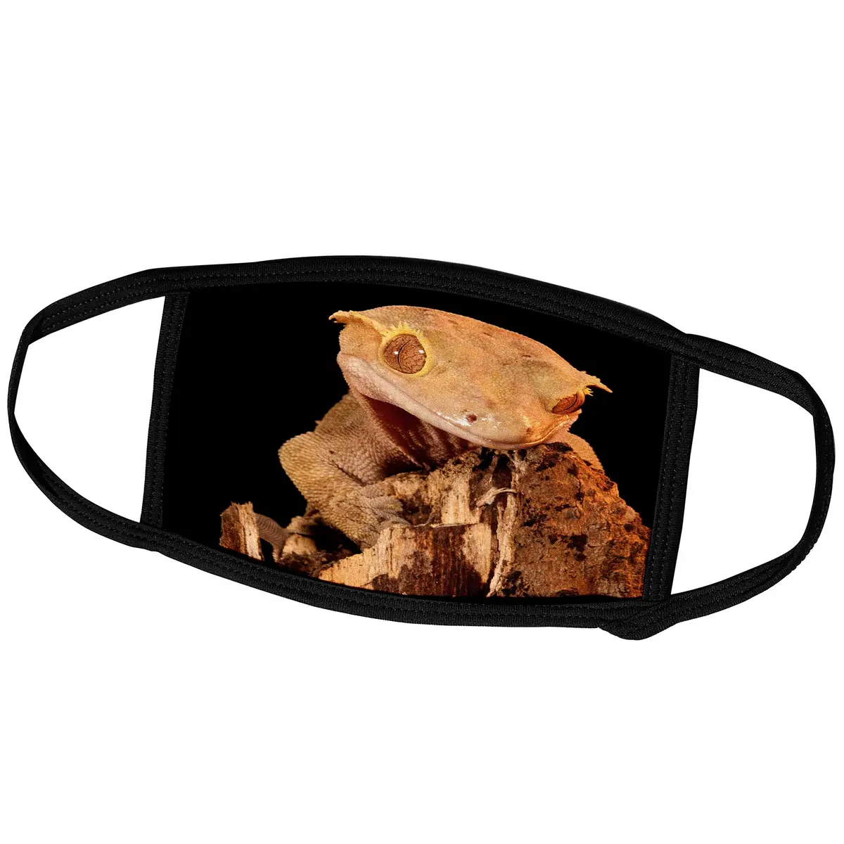 3dRose Crested Gecko Lizard Face Mask 7.25 x 4.7-inch | Custom Printed, Breathable Polyester, Reusable, Stylish - main product image