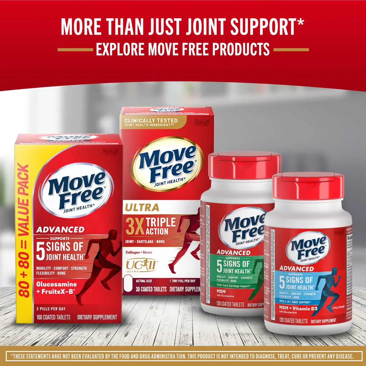 Move Free Ultra Pro 4in1 Joint Support Supplement Tablets- 120ct | Supports Cartilage & Bones - view 6