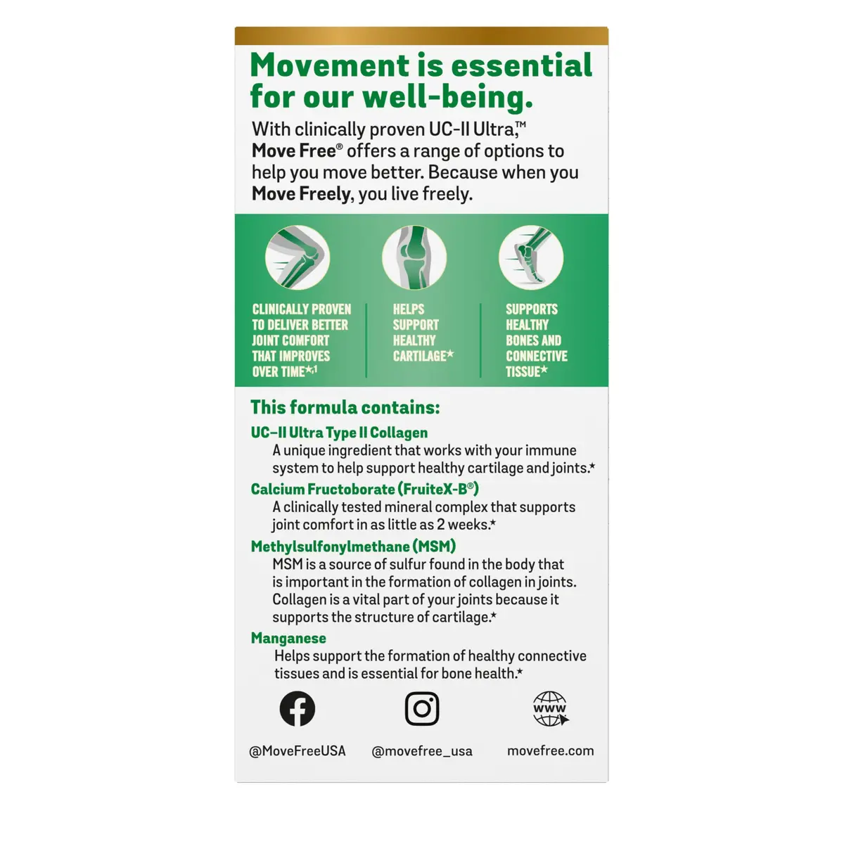 Move Free Ultra Pro 4in1 Joint Support Supplement Tablets- 120ct | Supports Cartilage & Bones - view 7