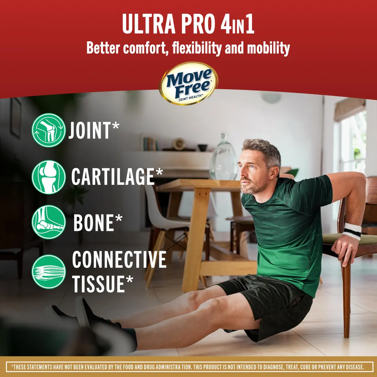 Move Free Ultra Pro 4in1 Joint Support Supplement Tablets- 120ct | Supports Cartilage & Bones - view 2