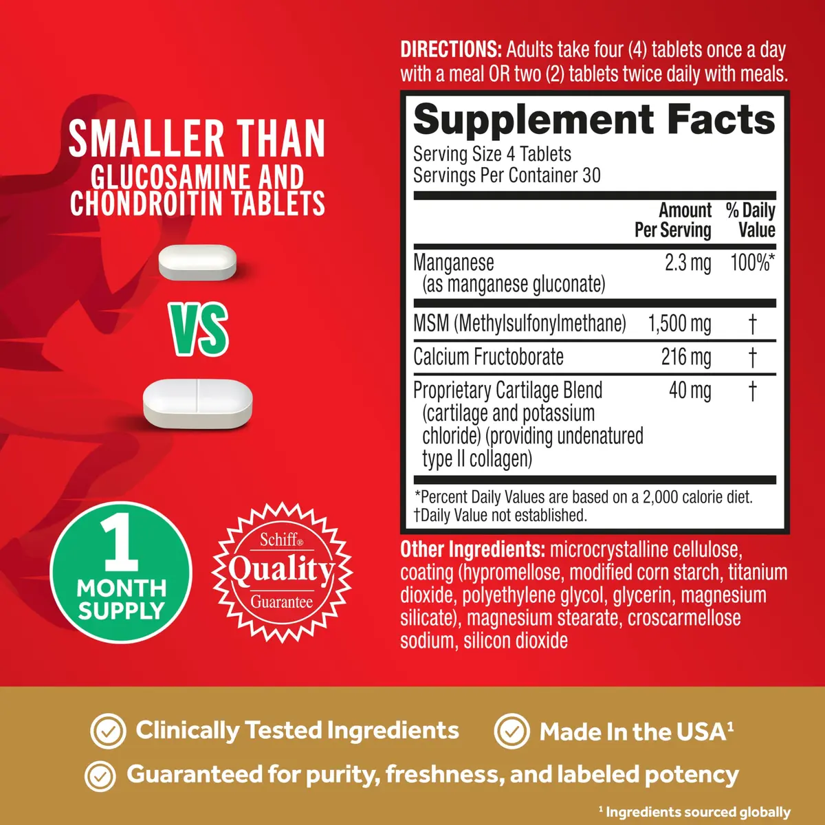 Move Free Ultra Pro 4in1 Joint Support Supplement Tablets- 120ct | Supports Cartilage & Bones - view 4