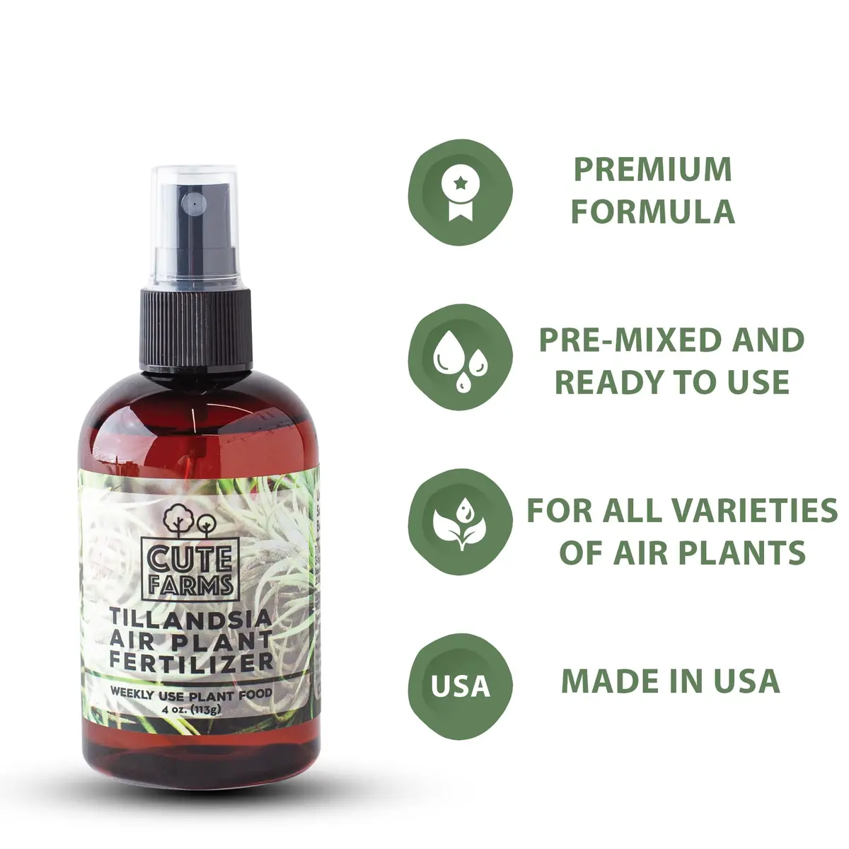 Cute Farms Air Plant Fertilizer Spray 118ml (4 fl oz) | Gentle Weekly Formula for Tillandsia - view 2