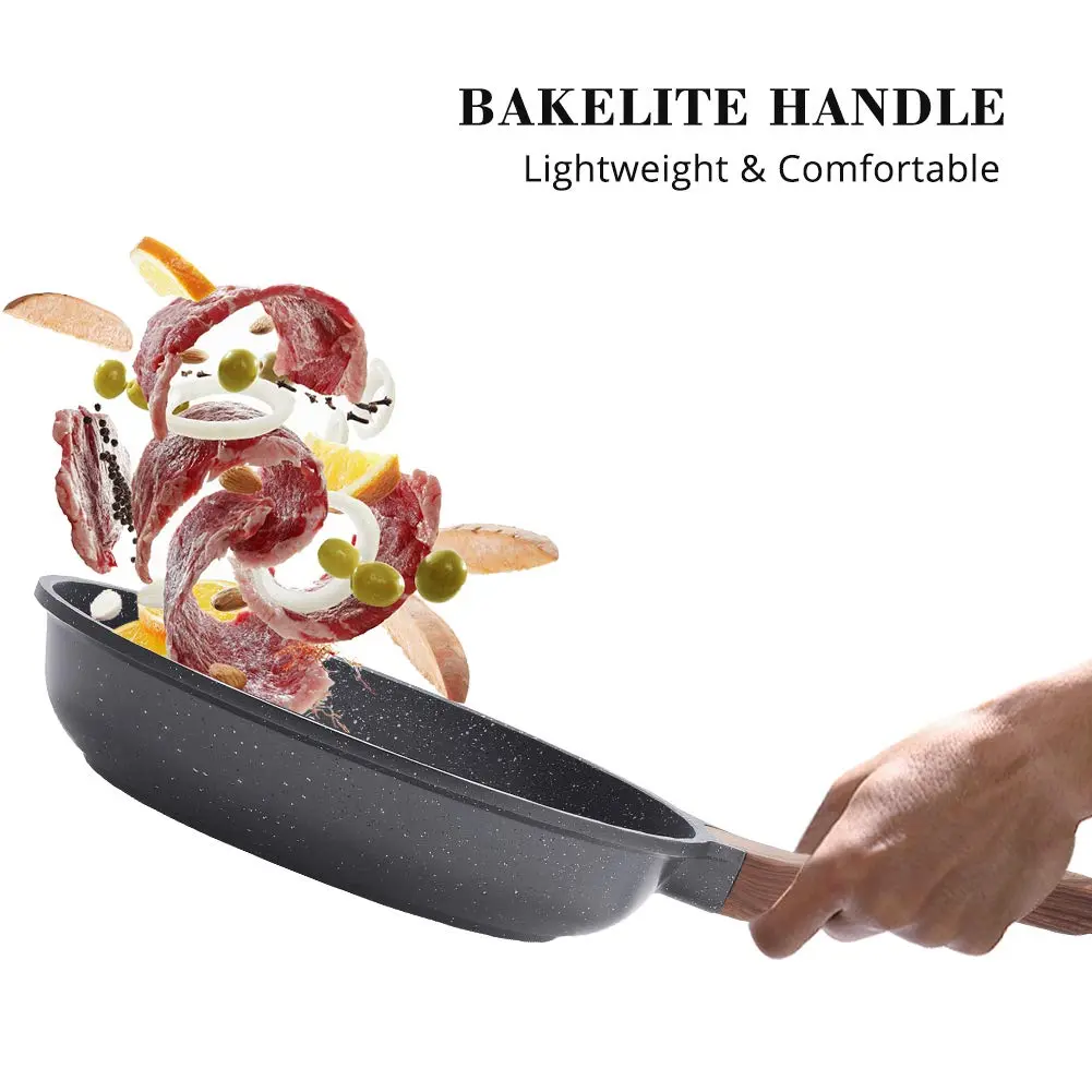 SENSARTE 10 Inch (25 cm) Nonstick Frying Pan Skillet | Swiss Granite Coating, PFOA Free, Induction Compatible - view 5