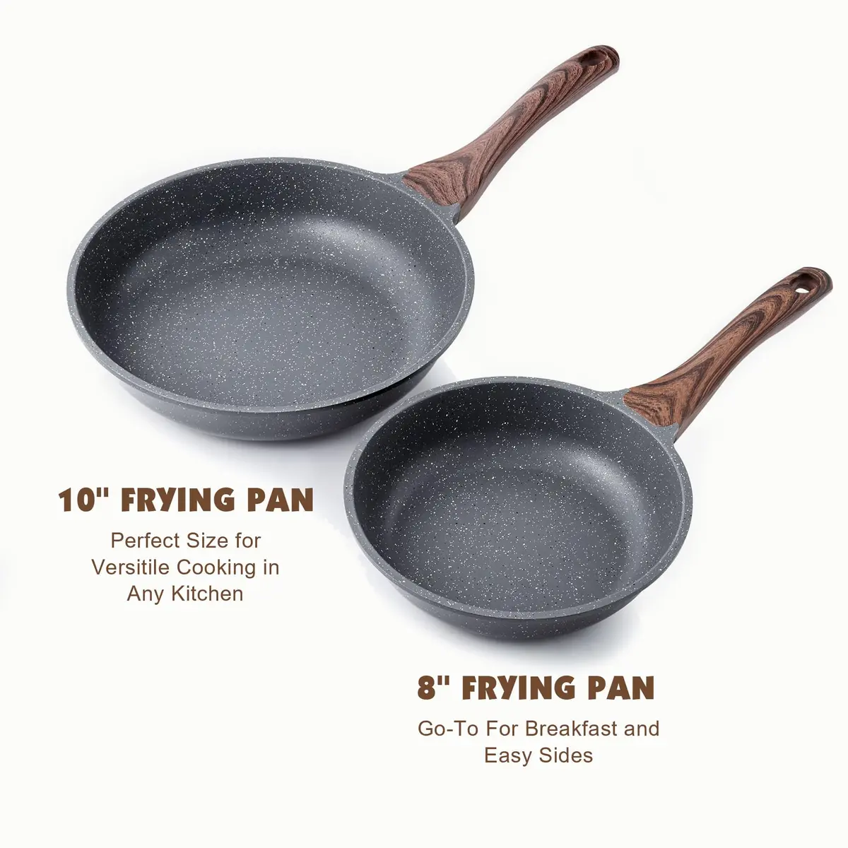 SENSARTE 10 Inch (25 cm) Nonstick Frying Pan Skillet | Swiss Granite Coating, PFOA Free, Induction Compatible - view 8