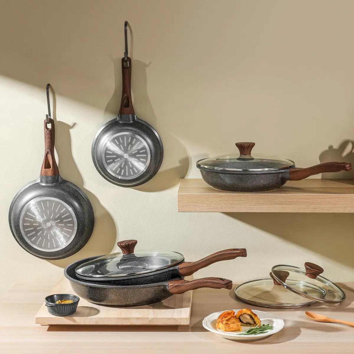 SENSARTE 10 Inch (25 cm) Nonstick Frying Pan Skillet | Swiss Granite Coating, PFOA Free, Induction Compatible - view 9