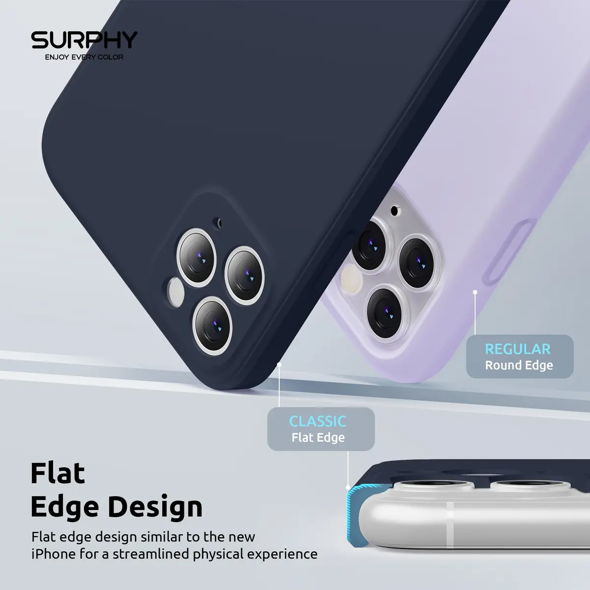 SURPHY Liquid Silicone Case for iPhone 11 Pro Max 6.5 inches | Camera & Flat Edge Protection - view 3