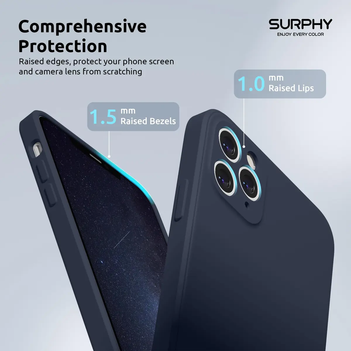 SURPHY Liquid Silicone Case for iPhone 11 Pro Max 6.5 inches | Camera & Flat Edge Protection - view 4