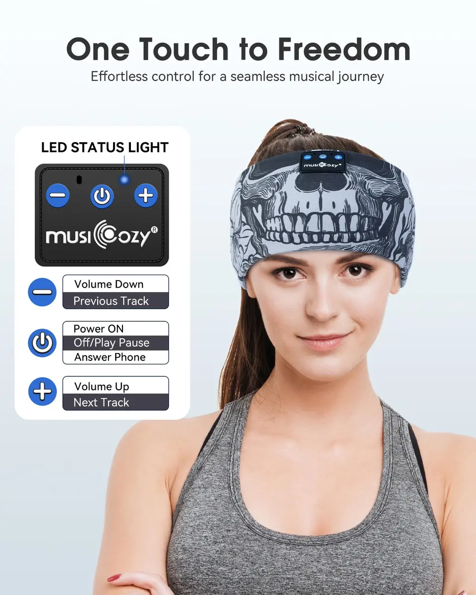 MUSICOZY Sleep Headphones Bluetooth Headband 32mm Dynamic Driver | Soft & Breathable for Side Sleepers - view 5