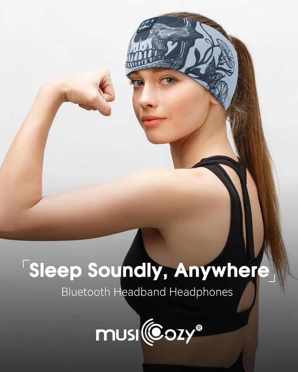 MUSICOZY Sleep Headphones Bluetooth Headband 32mm Dynamic Driver | Soft & Breathable for Side Sleepers - view 3