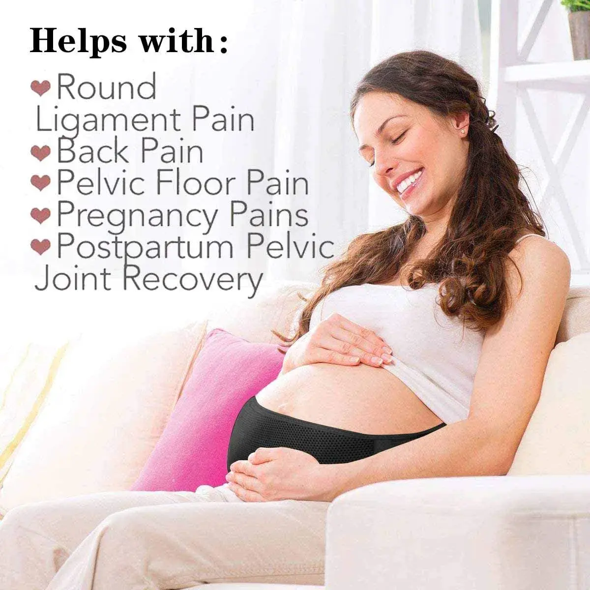 AIWITHPM Maternity Support Belt for Pregnancy | 122g (4.3oz) Black - view 2