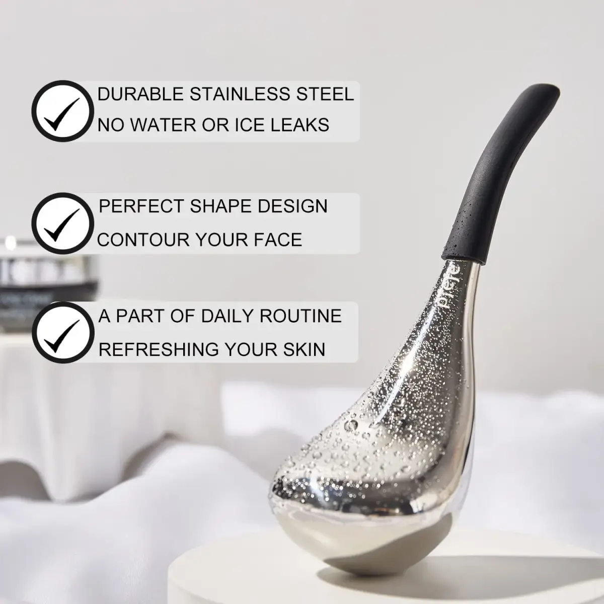 pfefe Ice Globes for Face and Eyes, Cryo Sticks Facial Skin Care Tools with Storage Case | Stainless Steel, 2 Count - view 2