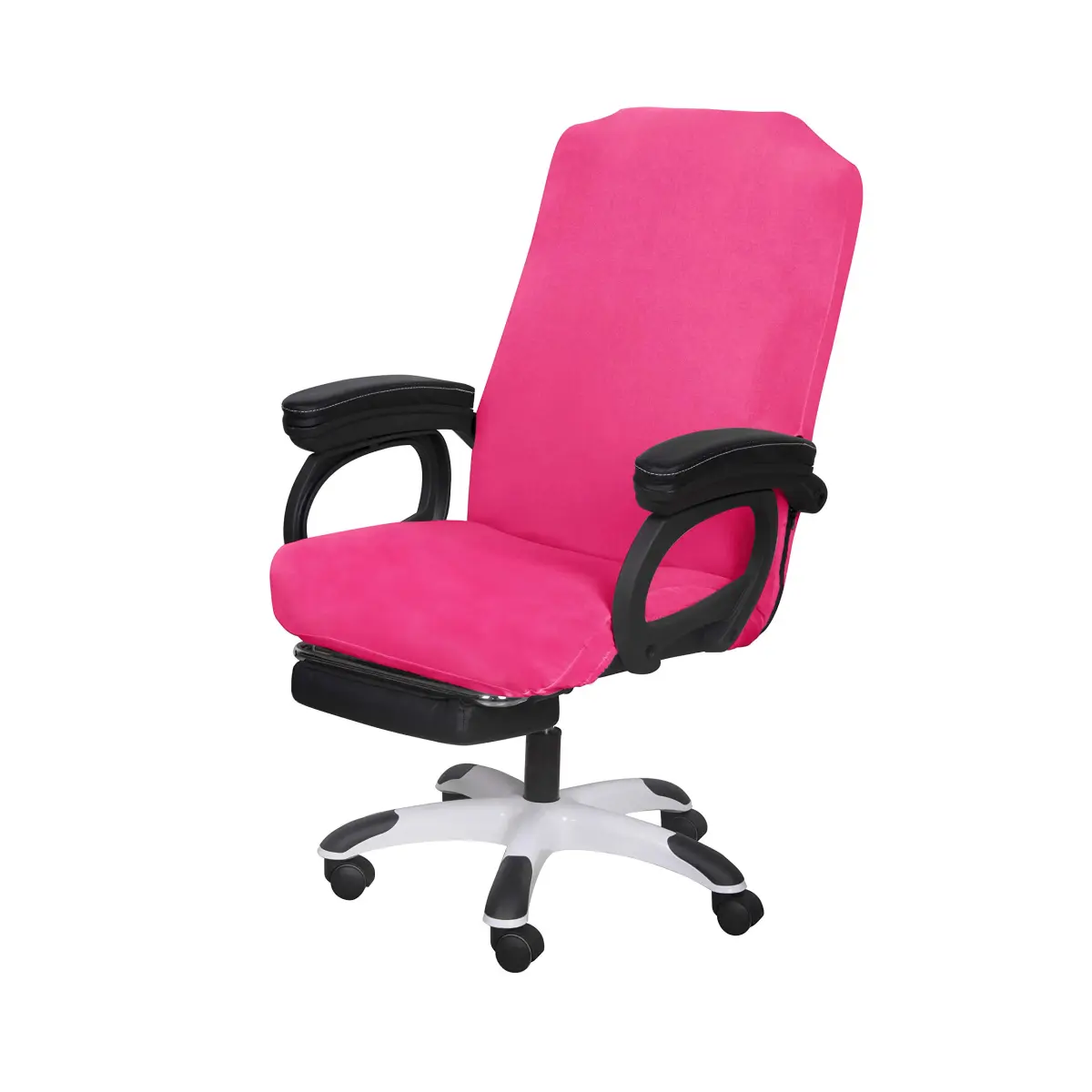 SARAFLORA Dark Pink Medium Office Chair Cover | Stretch Fit, Removable, Washable Protector (1 Piece) - main product image