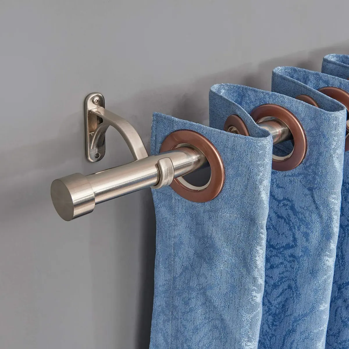 Mayrhyme 1-Inch Diameter Curtain Rod Set 2.54cm (1") | Satin Nickel, 122-218cm (48-86") Adjustable - view 5