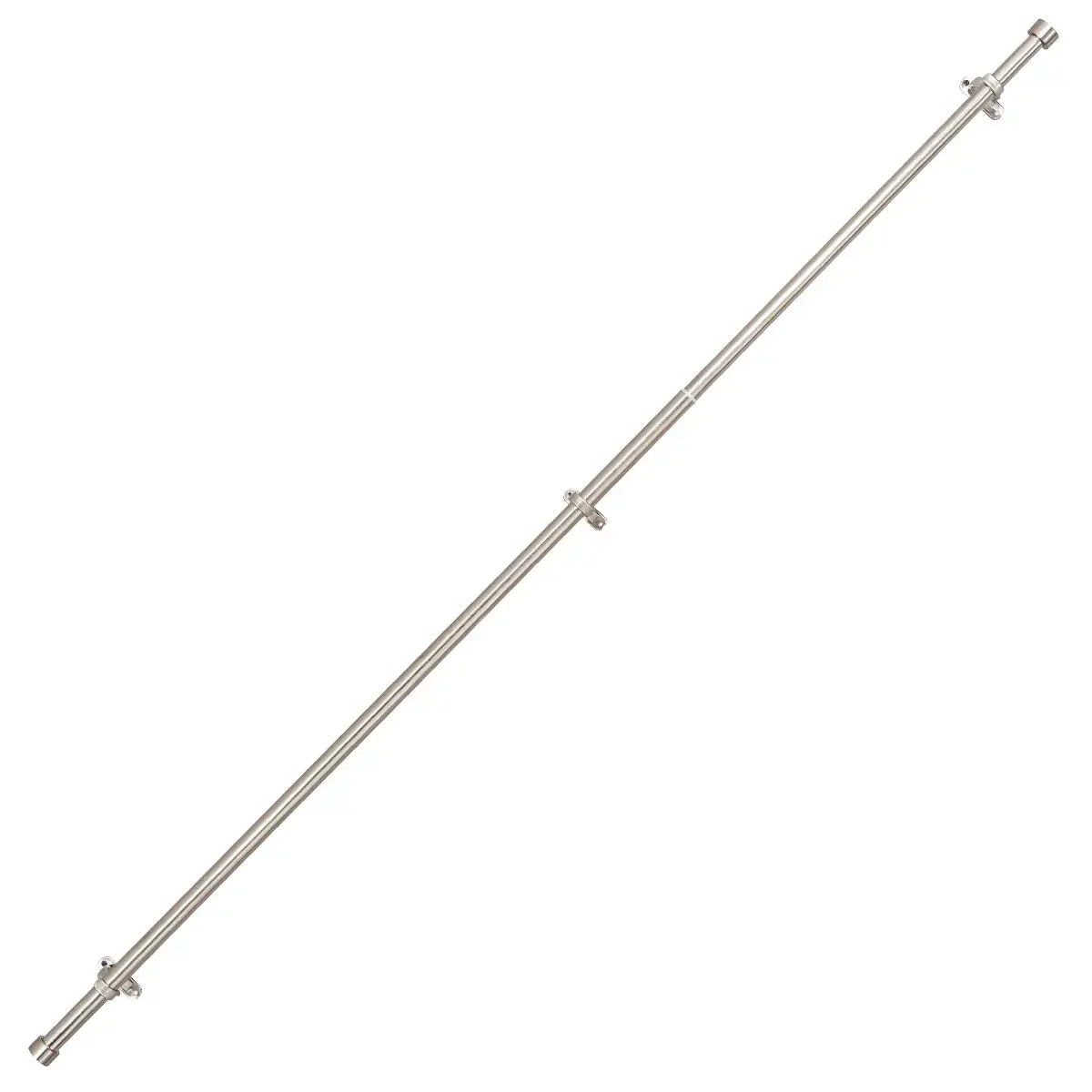Mayrhyme 1-Inch Diameter Curtain Rod Set Satin Nickel 72-144" | Adjustable Heavy-Duty Rod with Aluminum Brackets - view 4