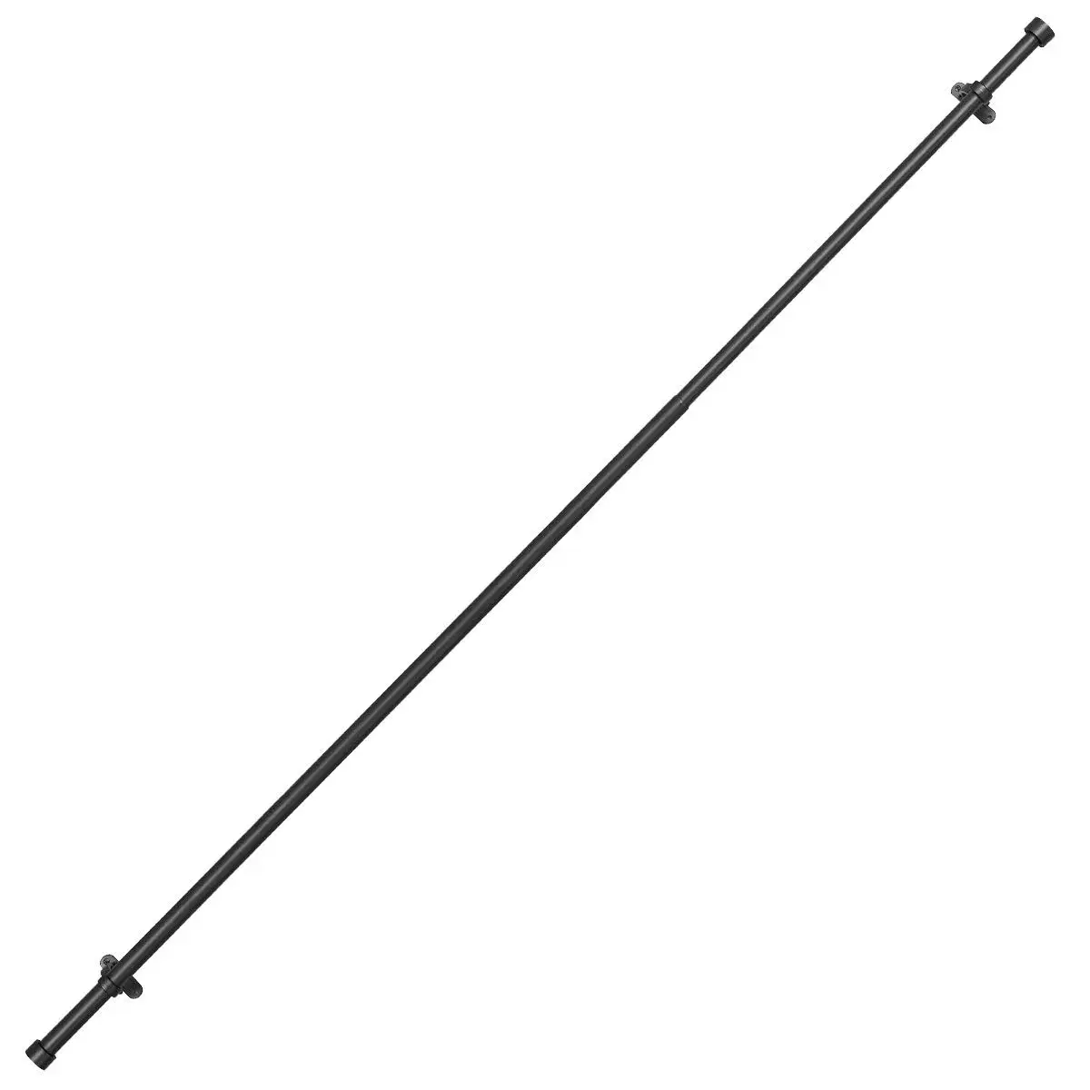 Mayrhyme 1-Inch Diameter Curtain Rod Set Matte Black 28-48" | Heavy-Duty Aluminum Brackets & Finials for Windows - view 4