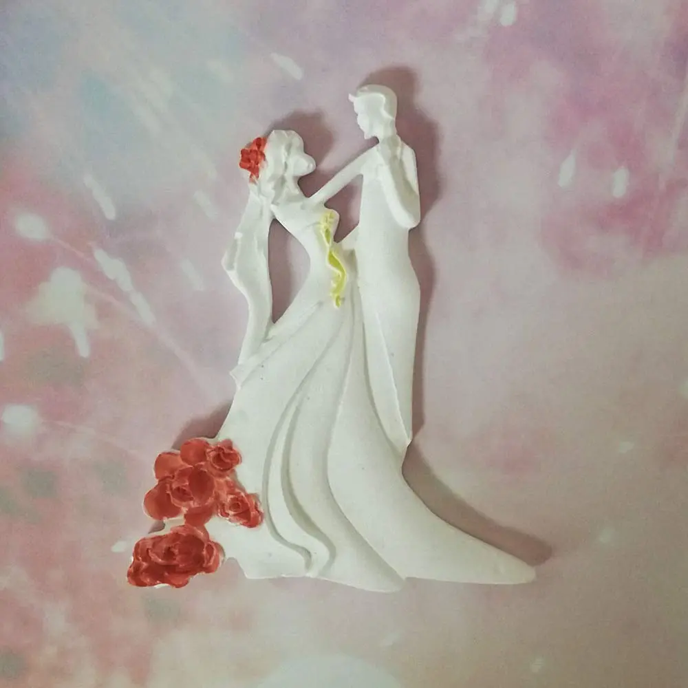 MoldFun Bride and Groom Fondant Mold Set - Tuxedo Wedding Cake Topper Food-Grade Silicone (Pink/Gray) | Non-Stick & Easy Release - view 5