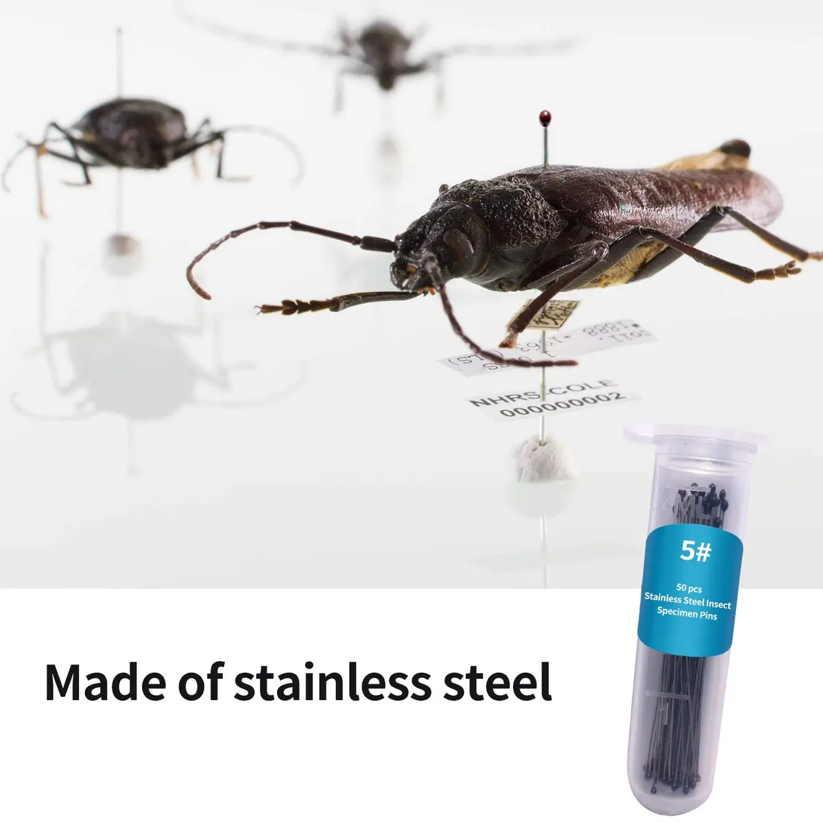 Fpxnb Stainless Steel Insect Pins 350 Pcs (40mm Length, 0.27-0.71mm Diameter) | Entomology Specimen Needles - view 5