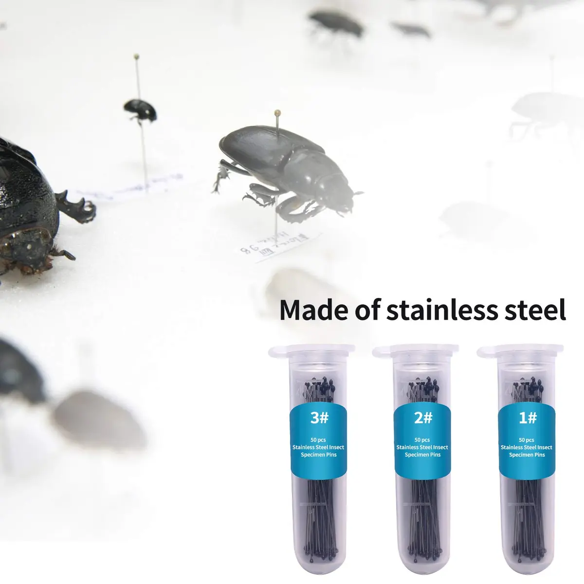 Fpxnb Stainless Steel Insect Pins 350 Pcs (40mm Length, 0.27-0.71mm Diameter) | Entomology Specimen Needles - view 6