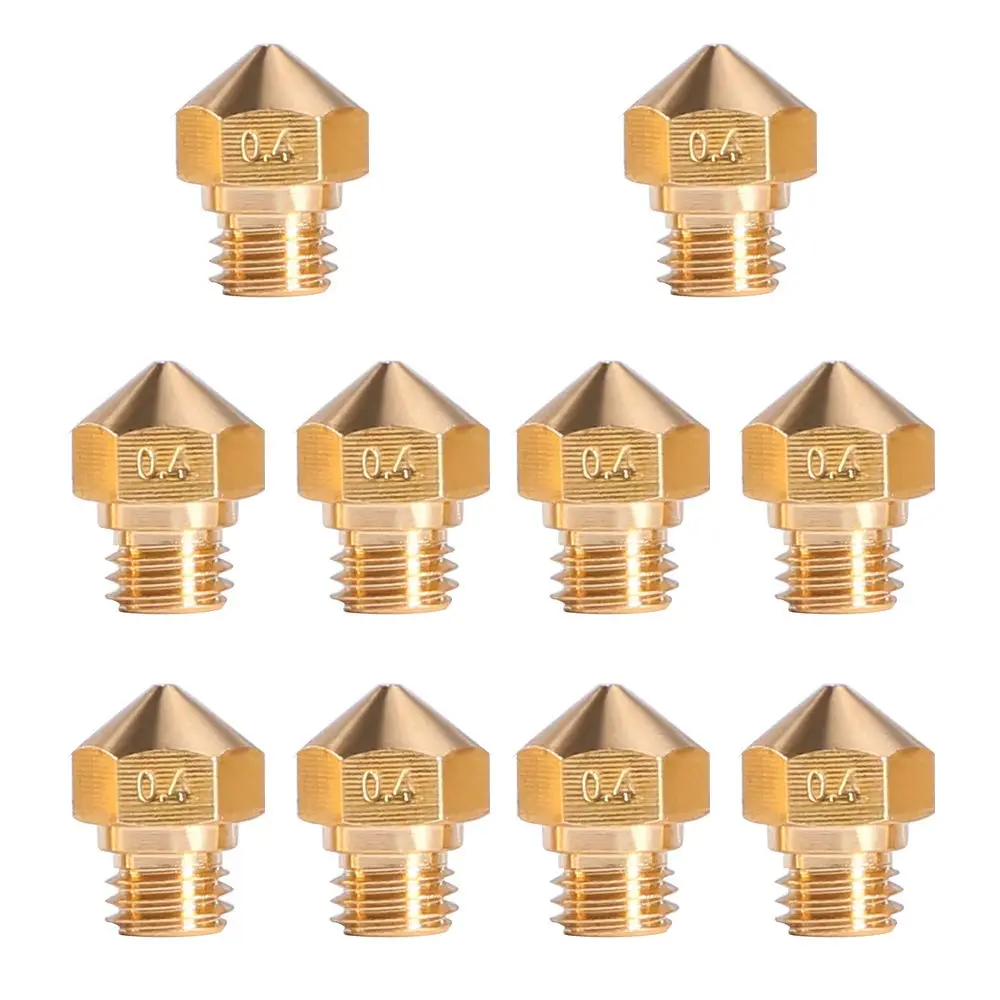 UMLIFE MK10 Nozzle Brass 0.4mm | 1.75mm Filament, M7 Thread, 10pcs for 3D Printer - main product image