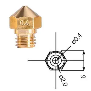 UMLIFE MK10 Nozzle Brass 0.4mm | 1.75mm Filament, M7 Thread, 10pcs for 3D Printer - view 3