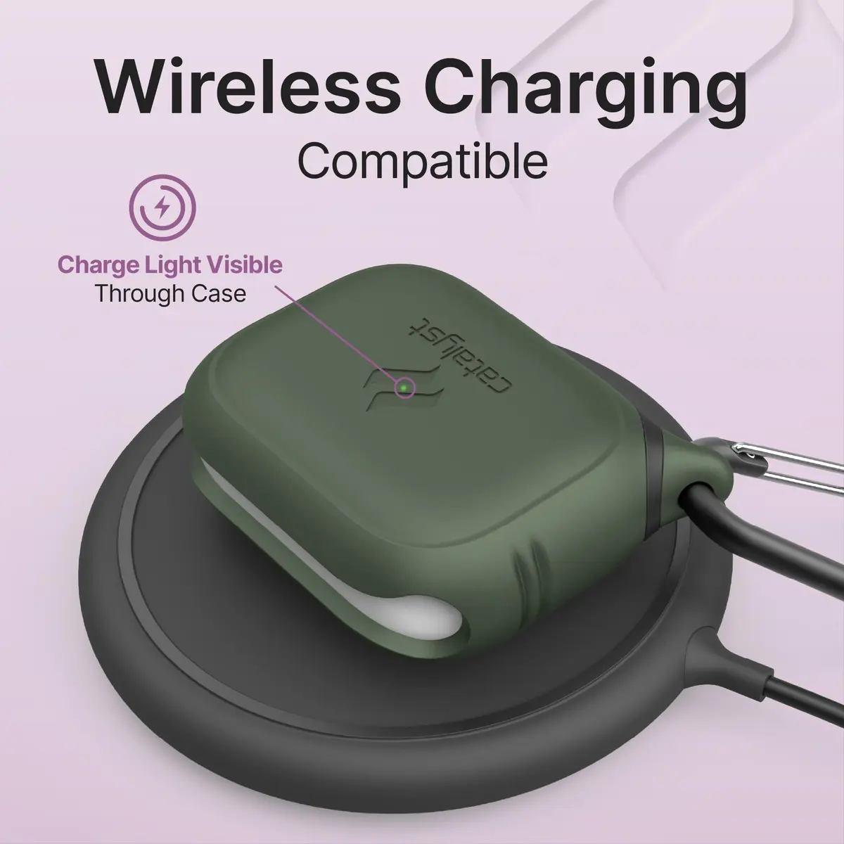Catalyst Waterproof Case for AirPods Pro 2nd Gen & 1st Gen | Waterproof, Drop-Proof, Wireless Charging | Army Green - view 6