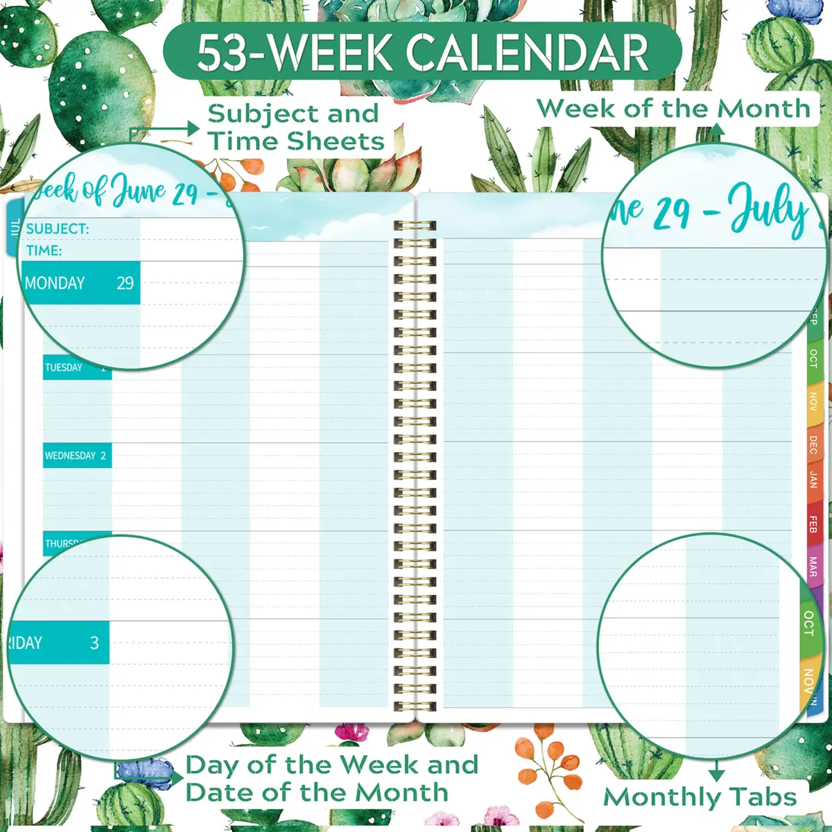 MaaIbok Teacher Planner 2026-2027 | Academic Schedule & Quotes, 8'' x 10'' - view 4