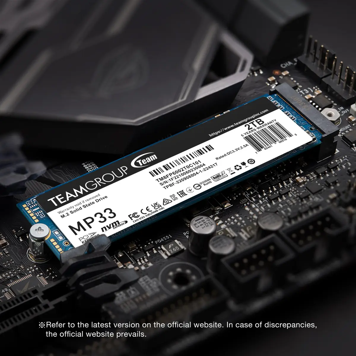 TEAMGROUP MP33 2TB NVMe SSD | PCIe Gen3x4, 1800MB/s Read & 1500MB/s Write, M.2 2280, High-Speed Storage - view 2