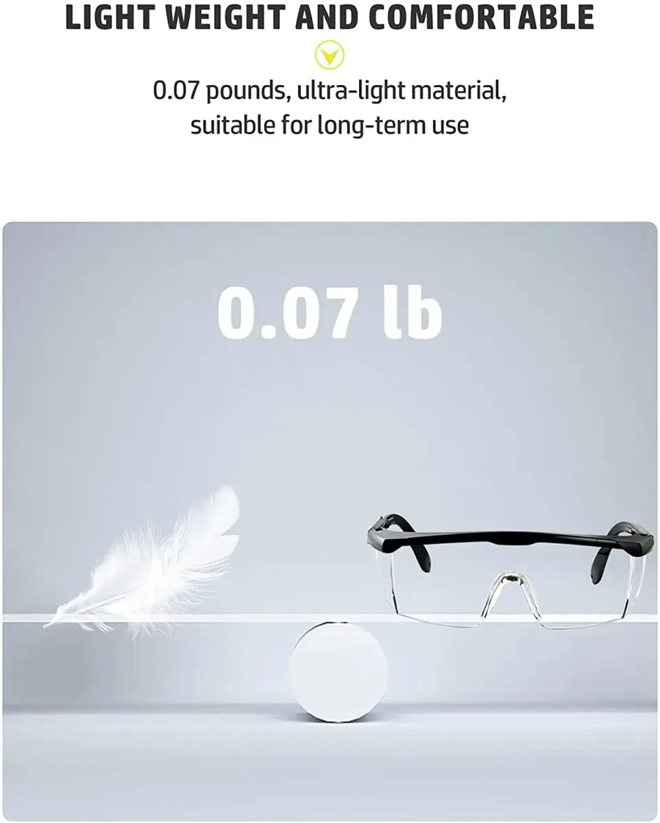 mozeeda 3 Pack Safety Glasses with Anti-Fog & Scratch-Resistant Lenses | Clear Wraparound Goggles for Work & Lab - view 6
