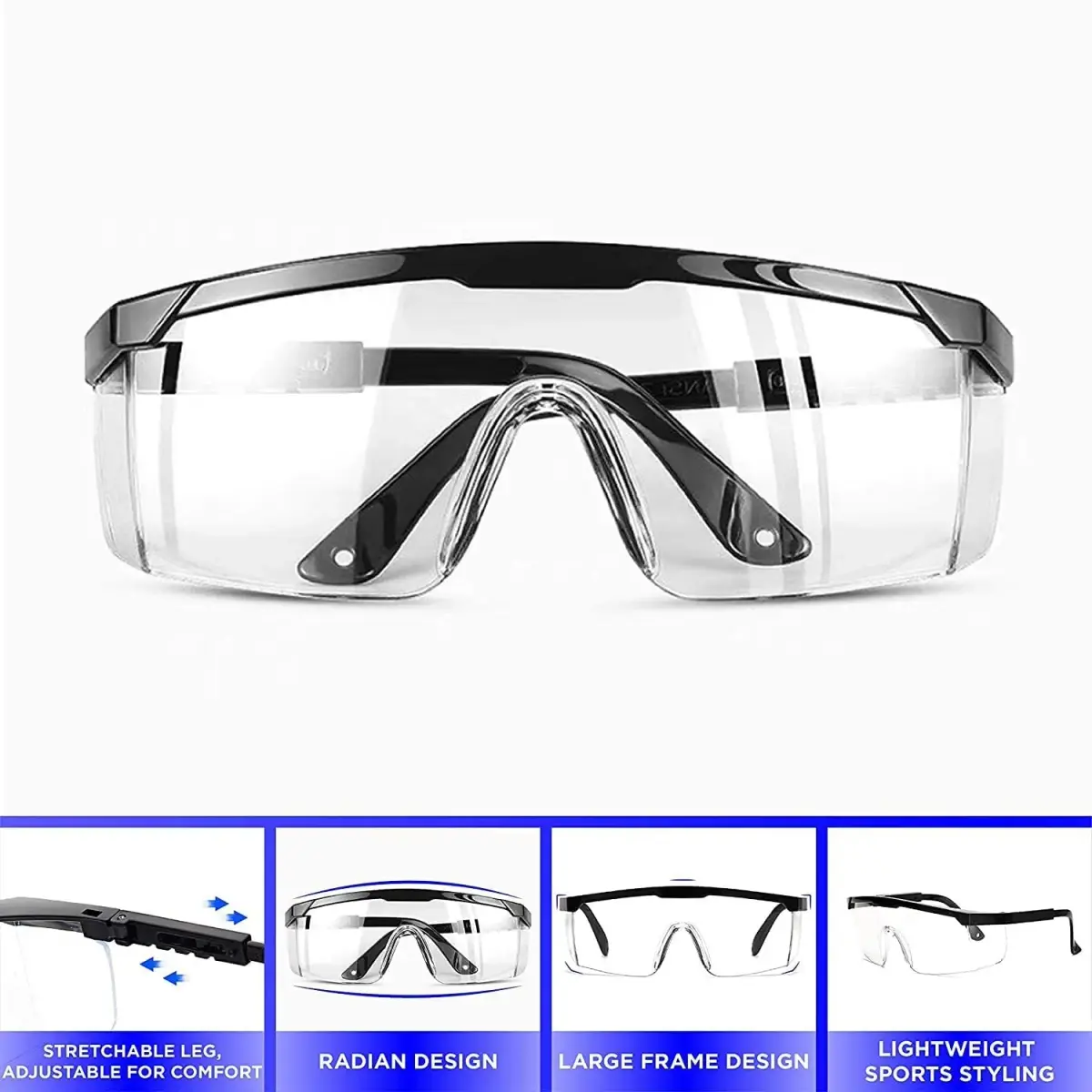 mozeeda 5-Pack Safety Glasses Goggles with Anti-Fog & Anti-Scratch Lenses | Clear Vision for Men & Women - view 6